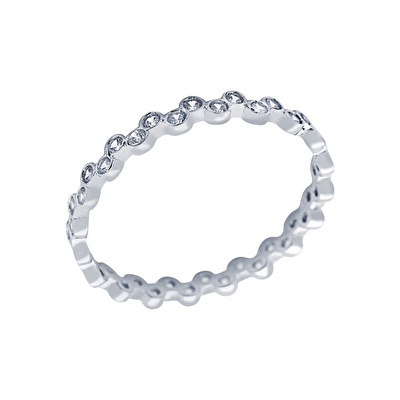 14 Ayar Beyaz Altın Tamtur Yüzük