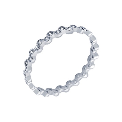 14 Ayar Beyaz Altın Tamtur Yüzük