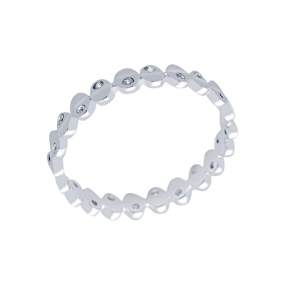 14 Ayar Beyaz Altın Tamtur Yüzük