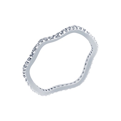 14 Ayar Beyaz Altın Tamtur Yüzük