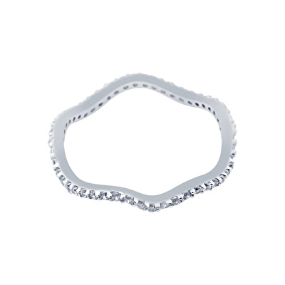 14 Ayar Beyaz Altın Tamtur Yüzük