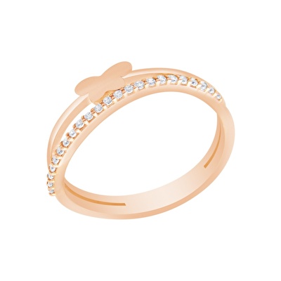 14 Ayar Rose Altın Kelebek  Yüzük