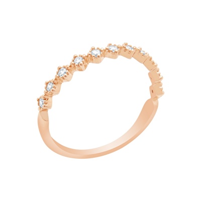 14 Ayar Rose Altın Taşlı Yüzük