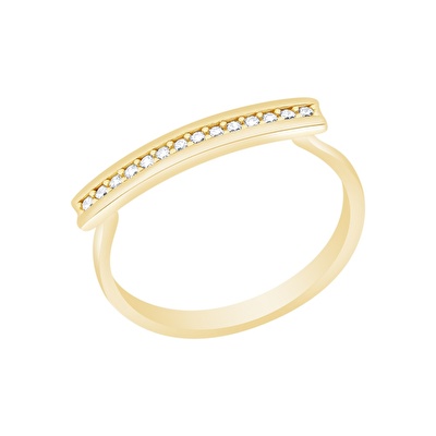 14 Ayar Sarı Altın Taşlı Yüzük