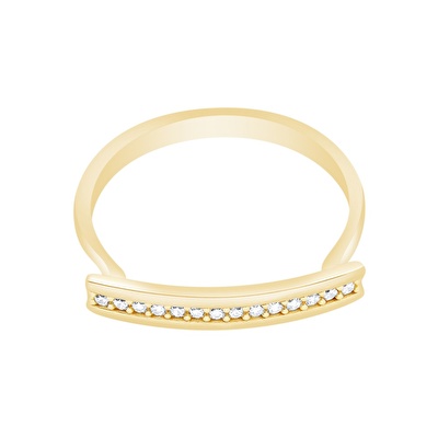 14 Ayar Sarı Altın Taşlı Yüzük