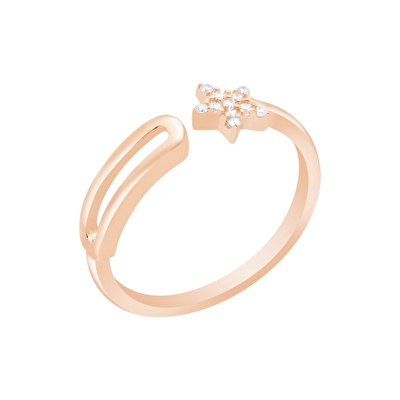 14 Ayar Rose Altın Yıldız Figürlü Yüzük