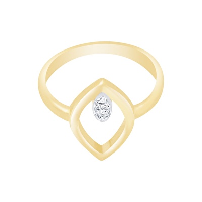 14 Ayar Sarı Altın Taşlı Yüzük