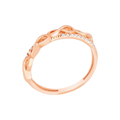 14 Ayar Rose Altın Sonsuzluk Figürlü Yüzük