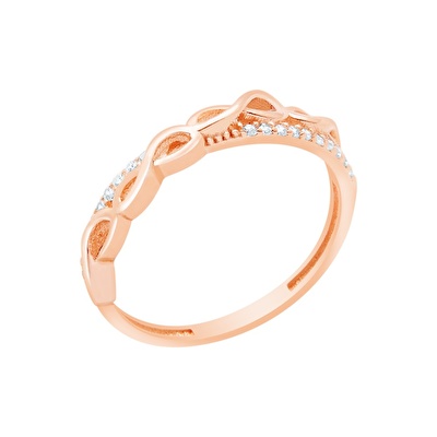 14 Ayar Rose Altın Sonsuzluk Figürlü Yüzük