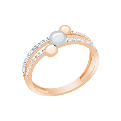 14 Ayar Rose-Beyaz Altın Taşlı Yüzük