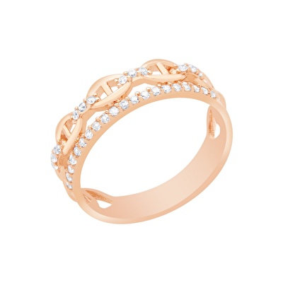 14 Ayar Rose Altın Taşlı Yüzük