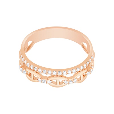 14 Ayar Rose Altın Taşlı Yüzük