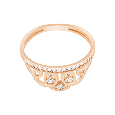 14 Ayar Rose Altın Taşlı Yüzük