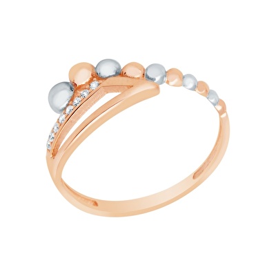 14 Ayar Rose-Beyaz Altın Taşlı Yüzük