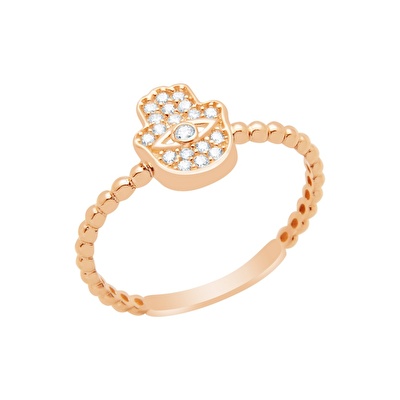 14 Ayar Rose Altın Serçe Parmak Yüzük