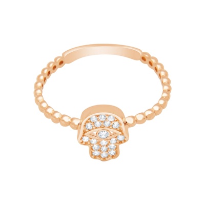 14 Ayar Rose Altın Serçe Parmak Yüzük