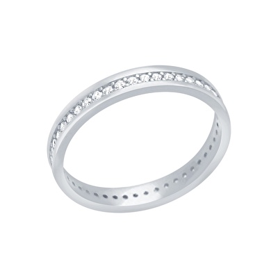 14 Ayar Beyaz Altın Tamtur Yüzük