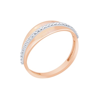 14 Ayar Rose-Beyaz Altın Taşlı Yüzük