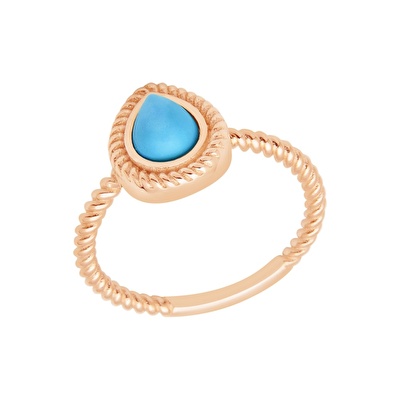 14 Ayar Rose Altın Firuze Taşlı Yüzük