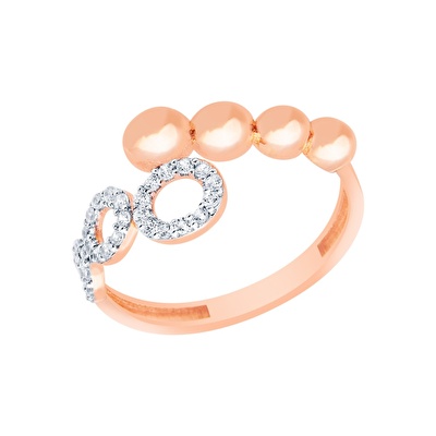 14 Ayar Rose Altın Taşlı Yüzük