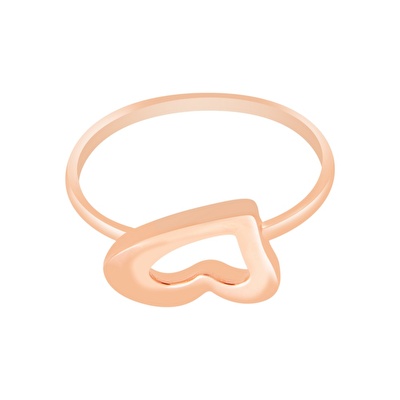 14 Ayar Rose Altın Kalp Figürlü Yüzük