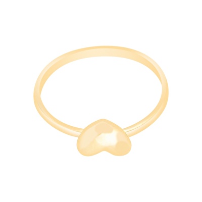 14 Ayar Sarı Altın Kalp Figürlü Yüzük