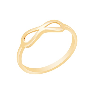 14 Ayar Sarı Altın Sonsuzluk Figürlü Yüzük