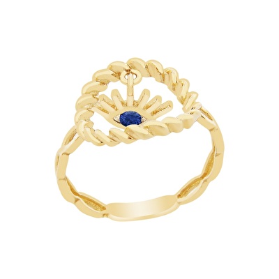 14 Ayar Sarı Altın Göz Figürlü Yüzük