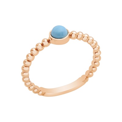 14 Ayar Rose Altın Firuze Taşlı Yüzük