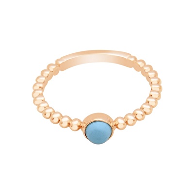 14 Ayar Rose Altın Firuze Taşlı Yüzük