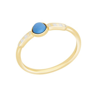 14 Ayar Sarı Altın Firuze Taşlı Yüzük