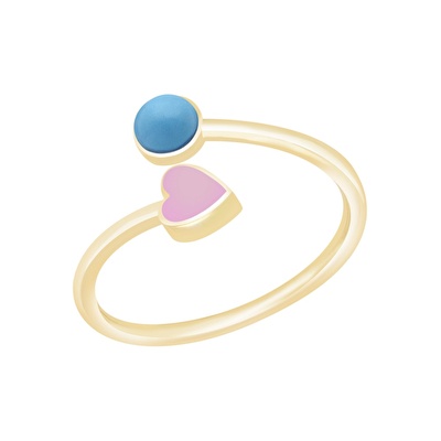 14 Ayar Sarı Altın Firuze Taşlı Yüzük