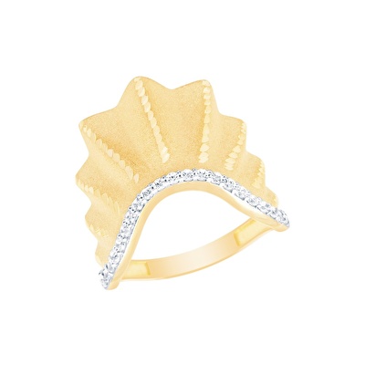 14 Ayar Sarı Altın Taşlı Yüzük