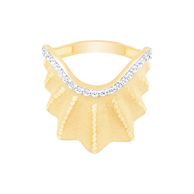 14 Ayar Sarı Altın Taşlı Yüzük