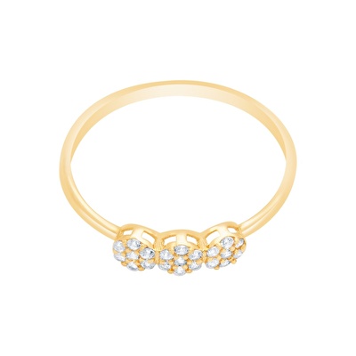 14 Ayar Sarı Altın Taşlı Yüzük