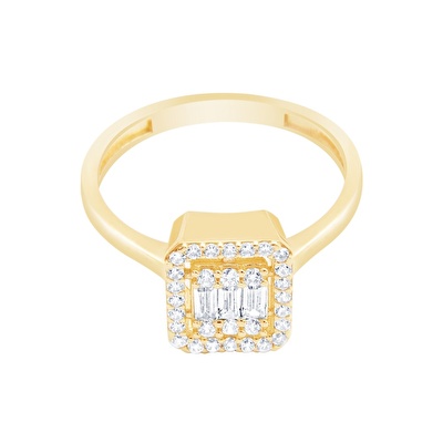 14 Ayar Sarı Altın Baget Yüzük