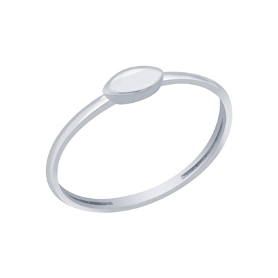 14 Ayar Beyaz Altın Minimal Yüzük