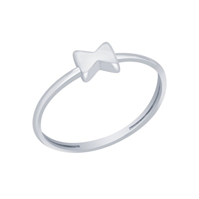 14 Ayar Beyaz Altın Minimal Yüzük