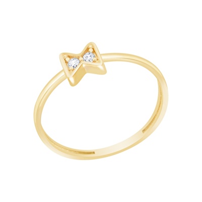 14 Ayar Sarı Altın Fiyonk Figürlü Yüzük