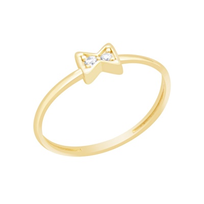 14 Ayar Sarı Altın Fiyonk Figürlü Yüzük