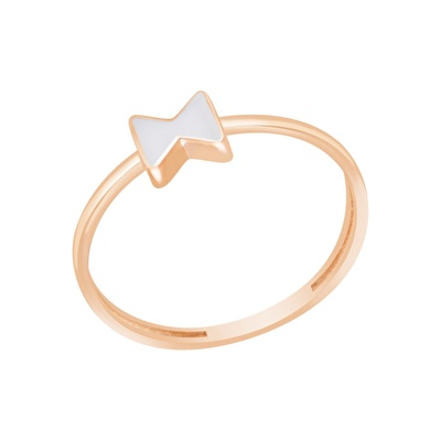 14 Ayar Beyaz Mineli Minimal Yüzük