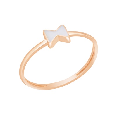 14 Ayar Beyaz Mineli Minimal Yüzük