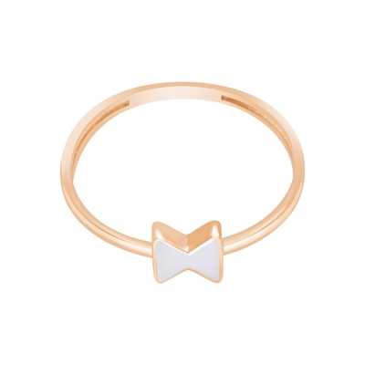 14 Ayar Beyaz Mineli Minimal Yüzük