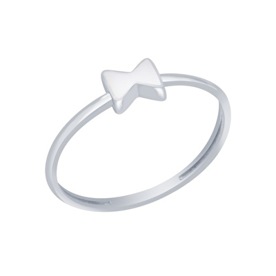 14 Ayar Beyaz Altın Fiyonk Figürlü Yüzük