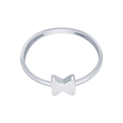 14 Ayar Beyaz Altın Fiyonk Figürlü Yüzük