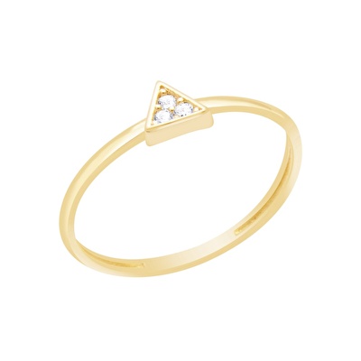 14 Ayar Sarı Altın Minimal Yüzük