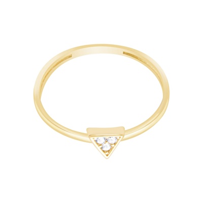 14 Ayar Sarı Altın Minimal Yüzük