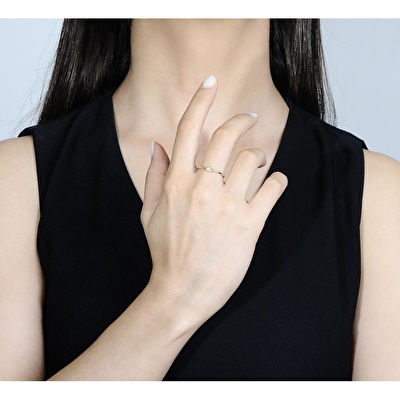 14 Ayar Sarı Altın Minimal Yüzük