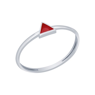 14 Ayar Kırmızı Mineli Minimal Yüzük