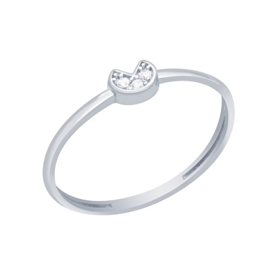 14 Ayar Beyaz Altın Minimal Yüzük